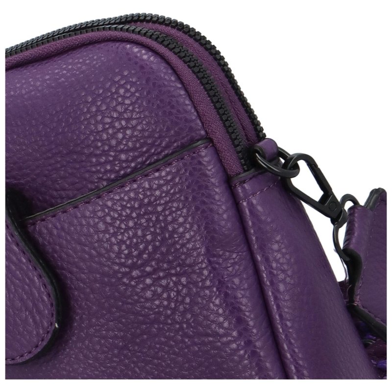 Trendy malá dámská koženková kabelka Josette, fialová