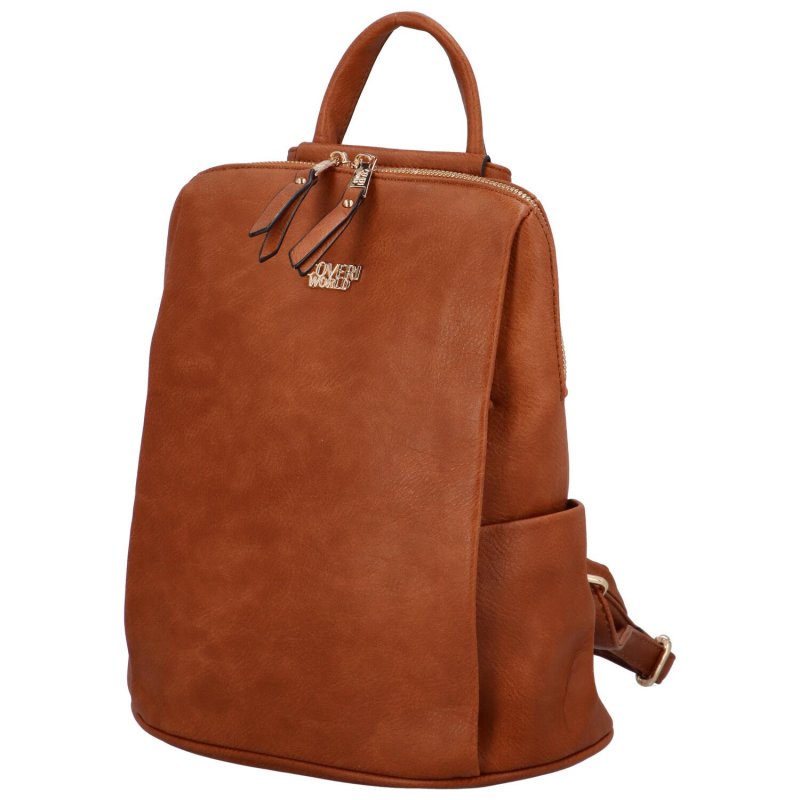 Trendy dámský koženkový kabelko-batoh Marinna,  hnědá