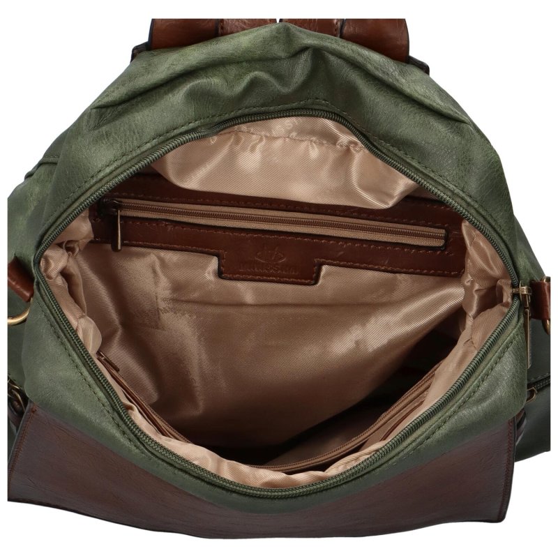 Stylový dámský koženkový batoh Belen , zelená