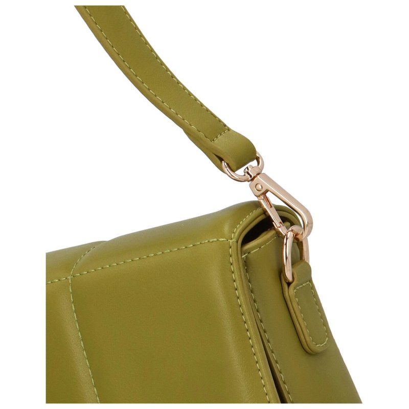 Módní dámská malá kabelka na rameno s prošíváním Azalea, avokádová zelená