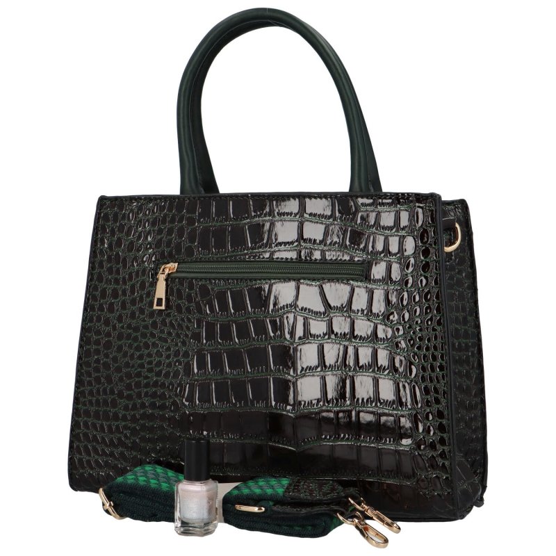 Luxusní dámská koženková kabelka do ruky Sierra,  zelená