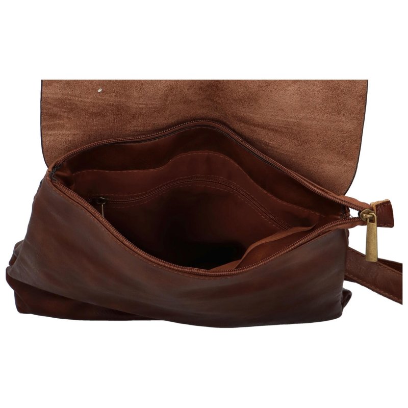Stylový dámský koženkový kabelko-batůžek Ritta ,  kávově hnědá