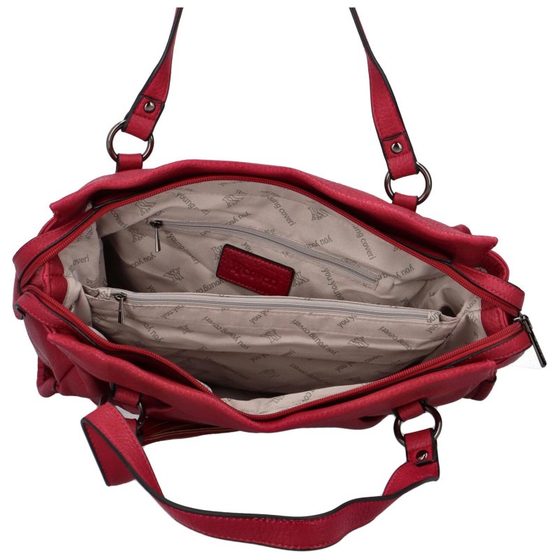 Dámská stylová koženková kabelka Soffeea , červená