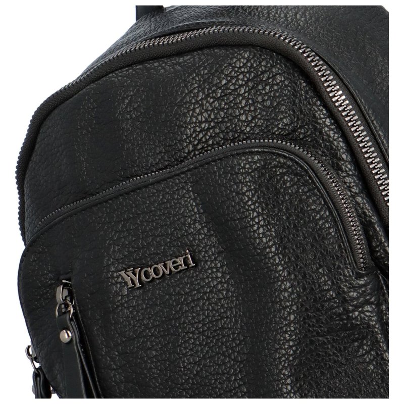 Stylový dámský koženkový kabelko-batoh Sellen , černá