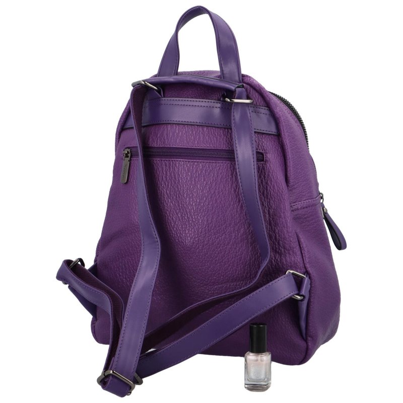 Stylový dámský koženkový kabelko-batoh Sellen ,  fialová