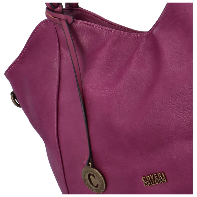 Stylová velká dámská koženková kabelka Amallia, fialová