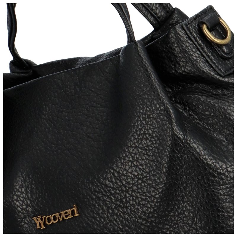Stylová velká dámská koženková kabelka Ariell,   černá