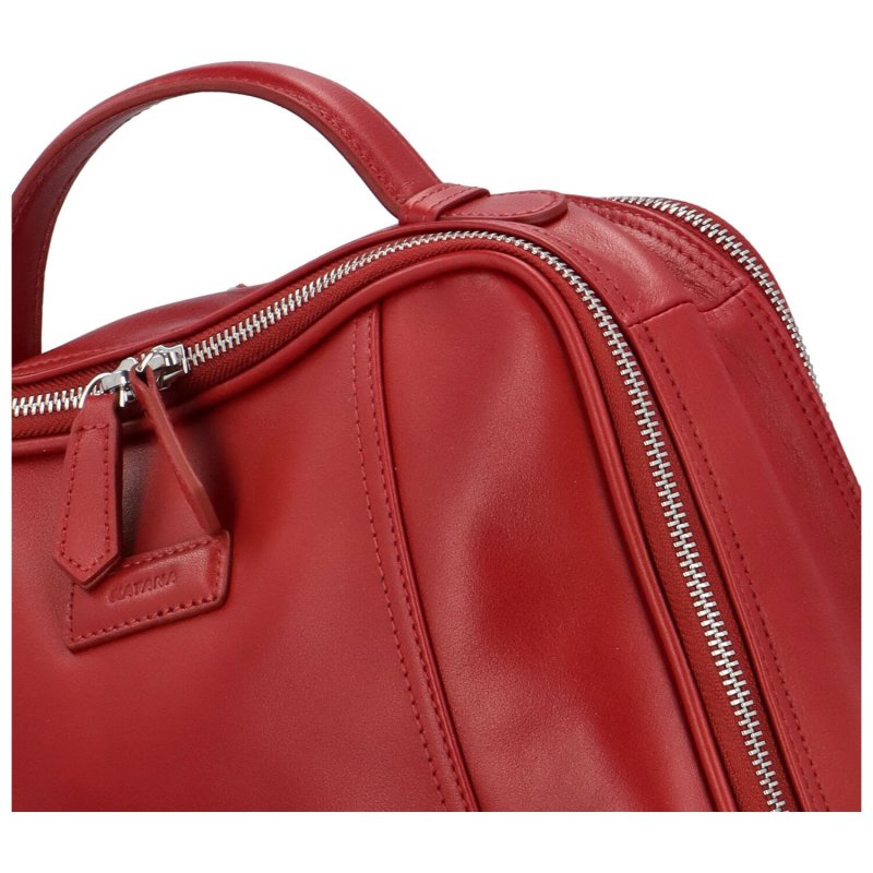 Luxusní dámský kožený batůžek Katana Genevieve, červená