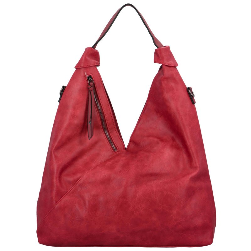Stylová dámská koženková kabelka na rameno Valeria, červená
