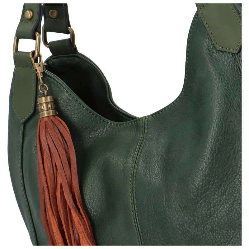 Stylová velká koženková dámská kabelka Erica,  zelená
