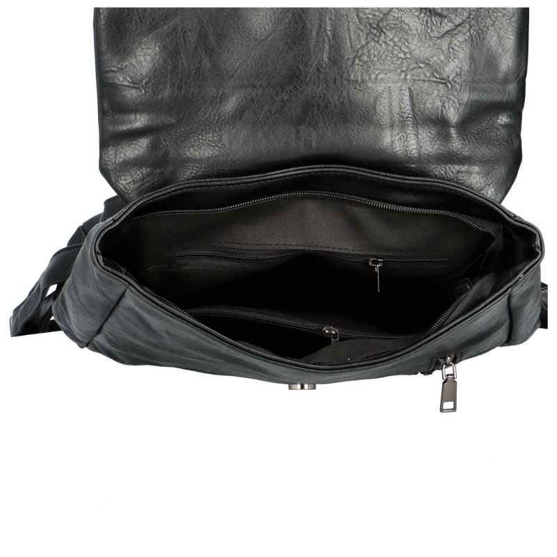 Trendy dámský koženkový kabelko-batůžek Floras, černá