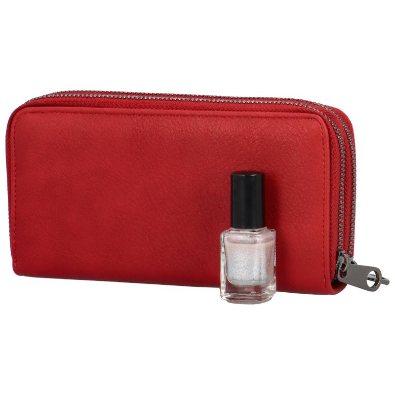 Velká a stylová dámská koženková peněženka Bibiana, červená