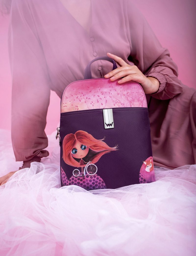 Dámský koženkový batoh VUCH Venture Lili limitovaná edice, fialová