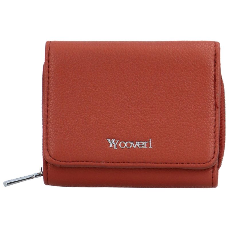 Malá dámská koženková peněženka Rossalinn, cihlová červená