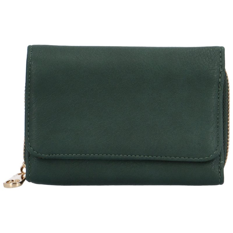 Dámská malá koženková peněženka Annien, tmavě zelená