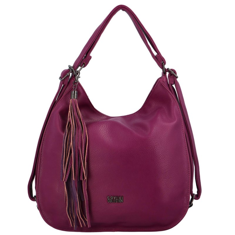 Trendy dámský koženkový kabelko-batoh Julenna, purpurová