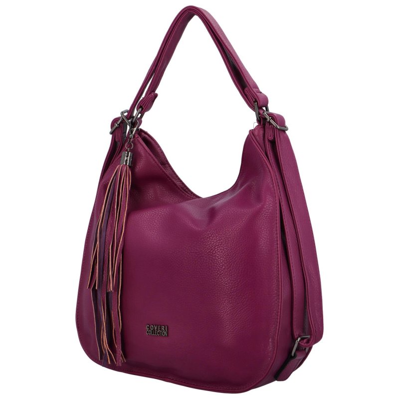 Trendy dámský koženkový kabelko-batoh Julenna, purpurová