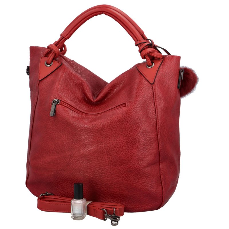 Trendy dámská koženková kabelka Chanttal, červená