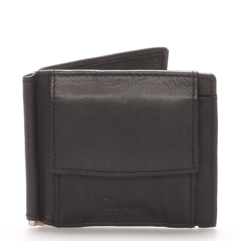 Menší pánská kožená peněženka Delami dolarovka, černá