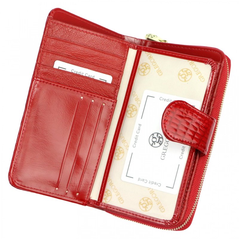 Luxusní dámská kožená peněženka Gregorio Asttay, červená