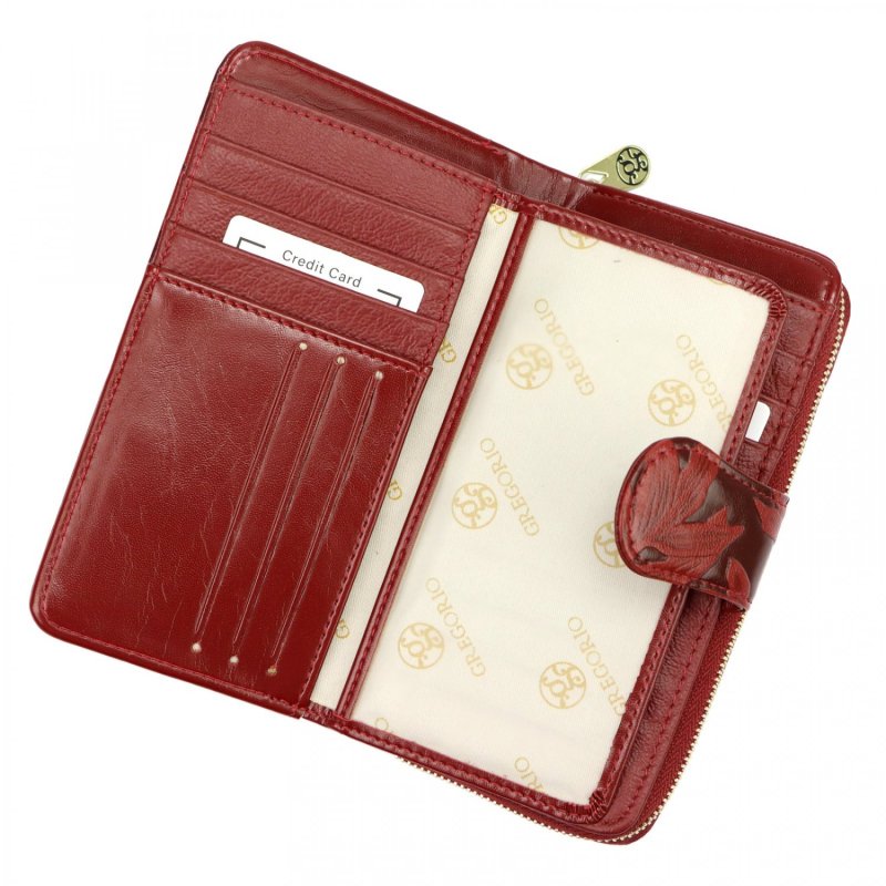 Módní dámská kožená peněženka Gregorio Jimelia, červená