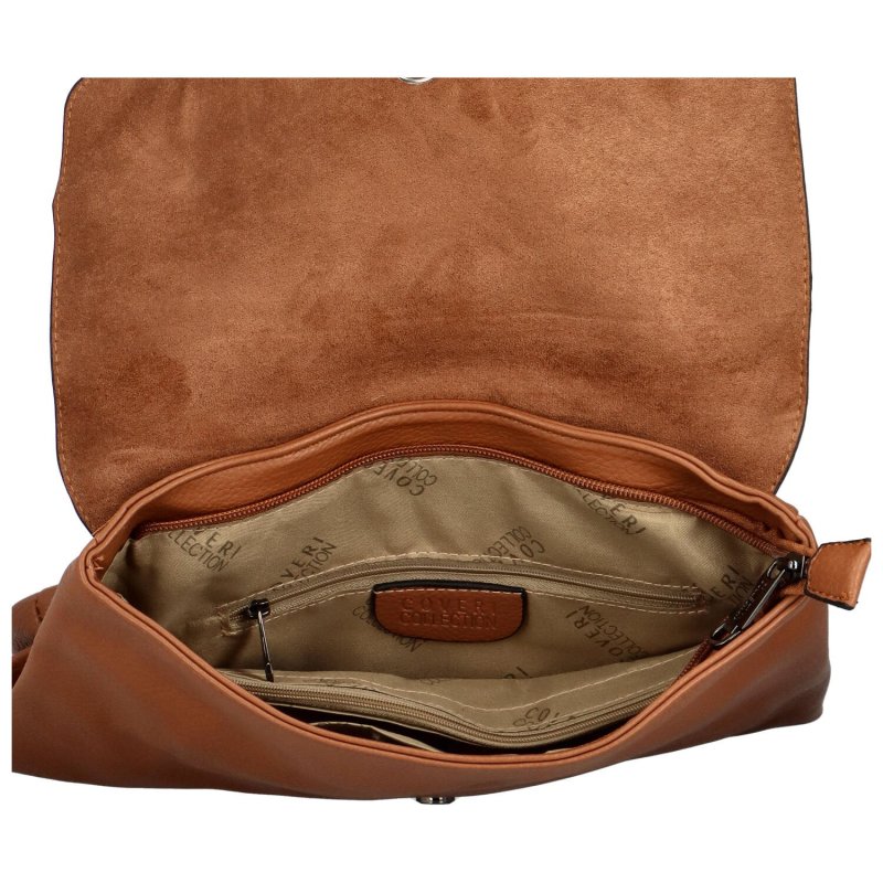 Trendy dámský koženkový kabelko-batoh Jaderna, hnědý