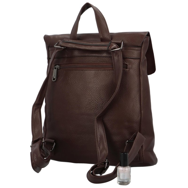 Trendy dámský koženkový kabelko-batoh Jaderna, kávová