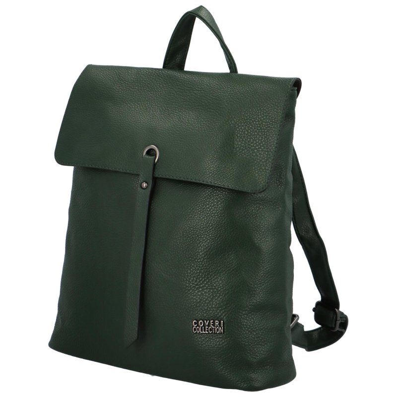 Trendy dámský koženkový kabelko-batoh Jaderna, tmavě zelený