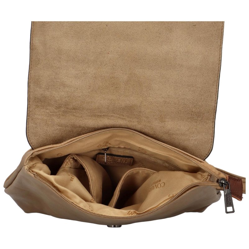 Stylový dámský koženkový kabelko-batoh Arceela, khaki