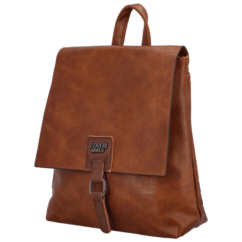 Stylový dámský koženkový kabelko-batoh Arceela, tmavě hnědý