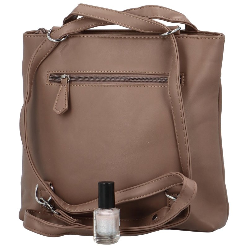 Trendy dámský koženkový kabelko-batůžek Eleana, světle hnědá