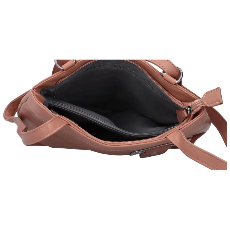 Trendy dámský koženkový kabelko-batůžek Eleana, růžová
