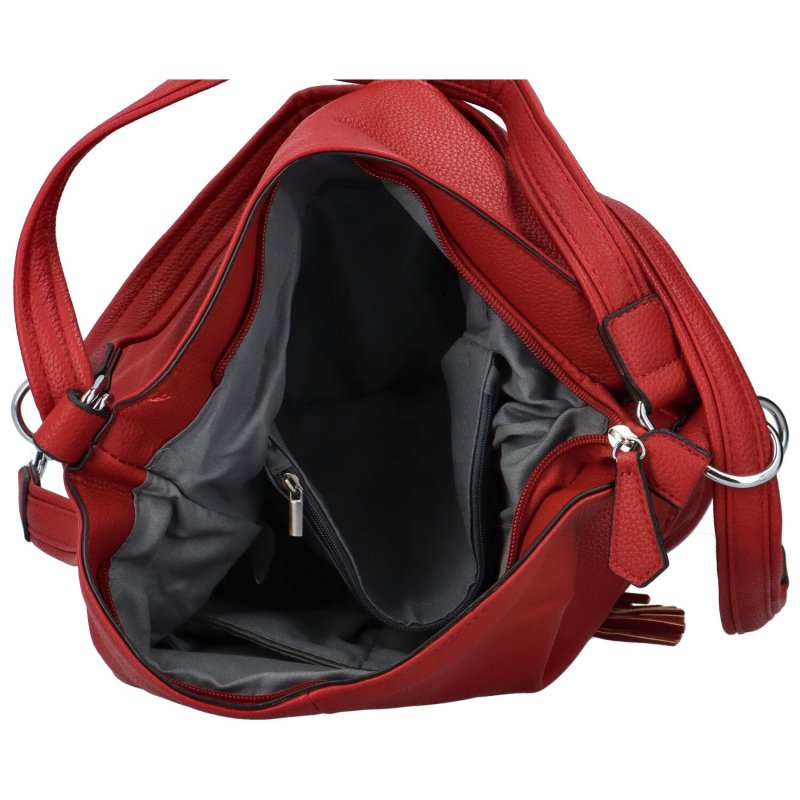 Stylový dámský kabelko-batoh Becchia, červená