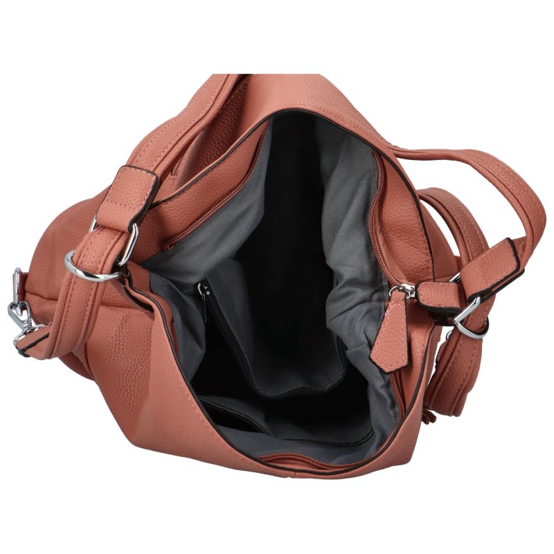 Stylový dámský kabelko-batoh Becchia, tmavě růžová