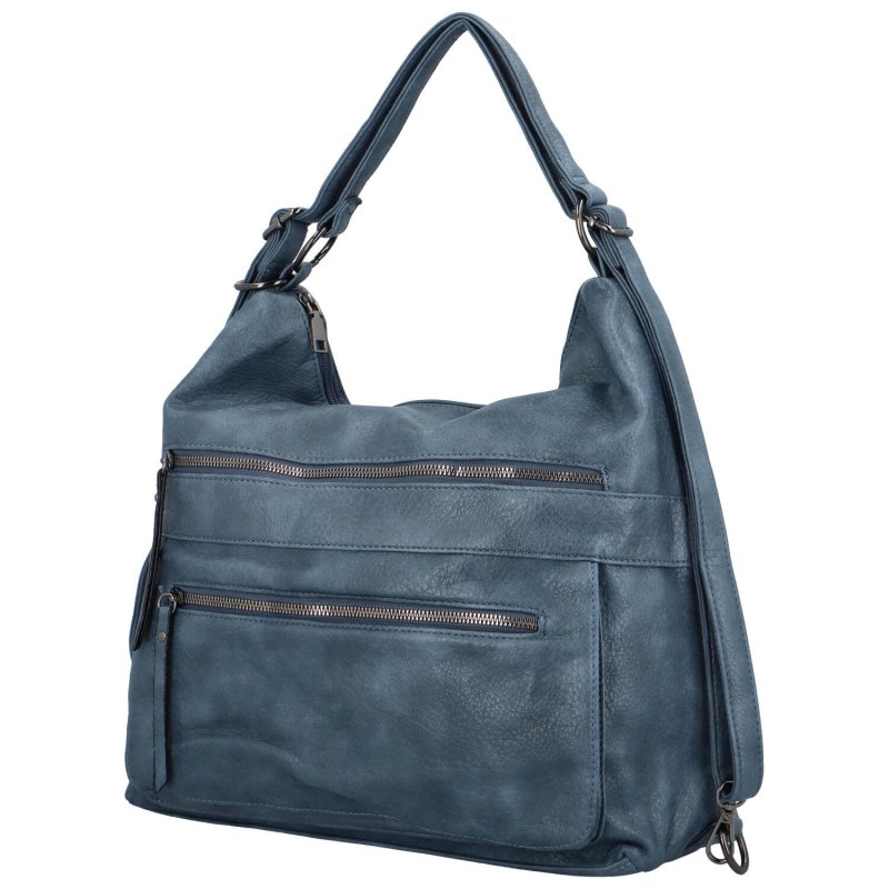Stylový dámský koženkový kabelko/batoh Irseya, světle modrý