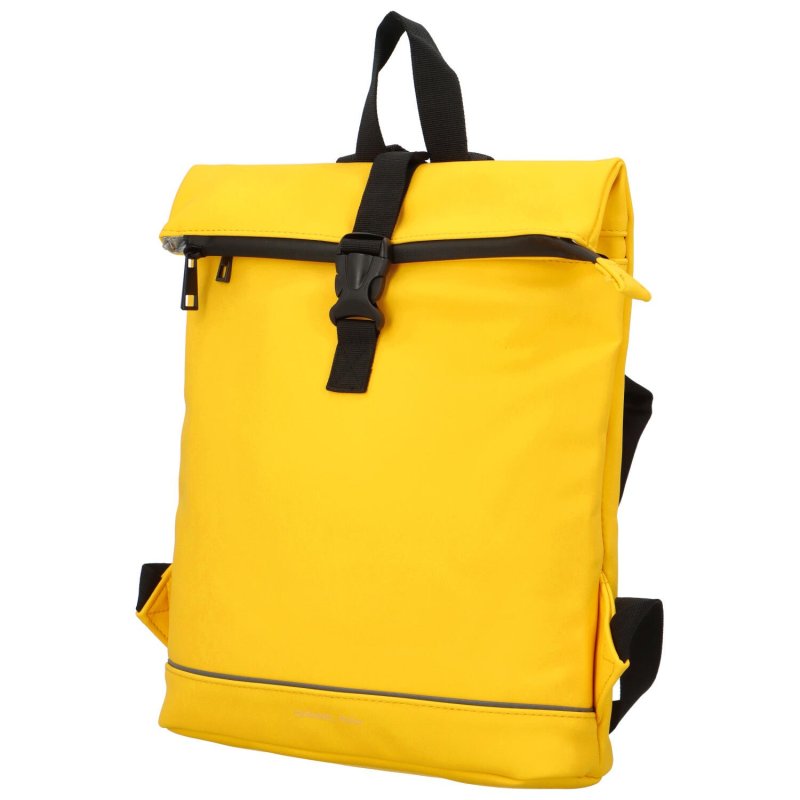 Stylový dámský pogumovaný batoh Santalina, žlutá