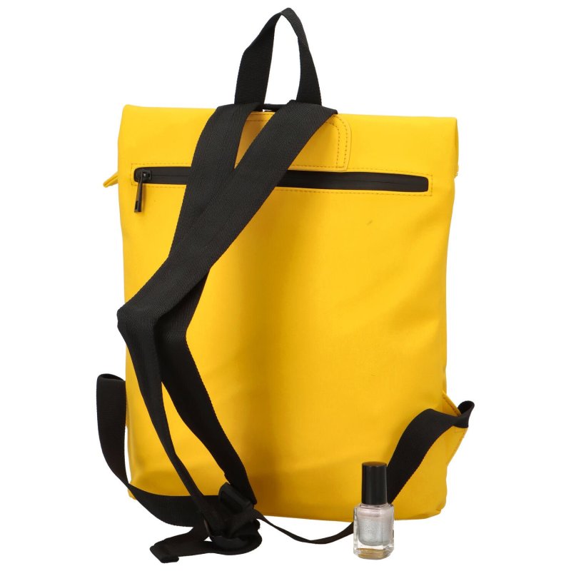Stylový dámský pogumovaný batoh Santalina, žlutá