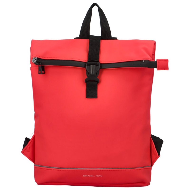 Stylový dámský pogumovaný batoh Santalina, červená