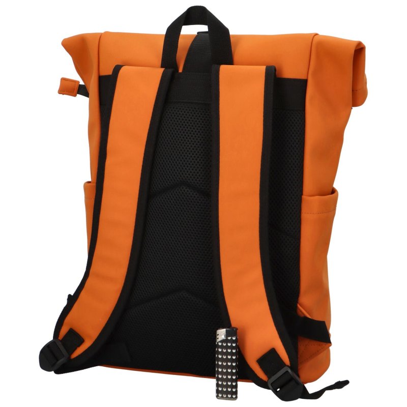 Trendy studentský roll-top batoh Servalen, oranžový