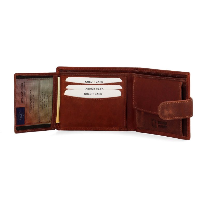 Pánská kožená peněženka na šířku Diviley Christoff, koňaková