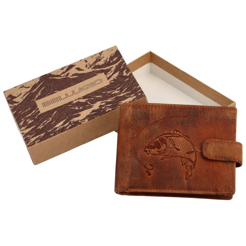 Pánská kožená peněženka Ryba Tristan, camel