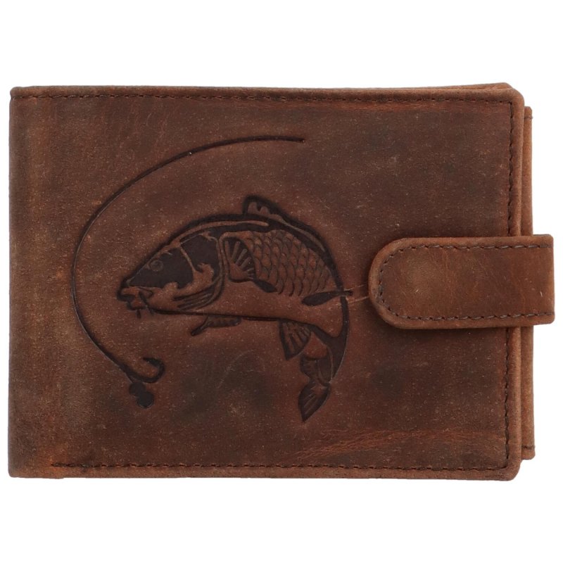 Pánská kožená peněženka Ryba Tristan, hnědá