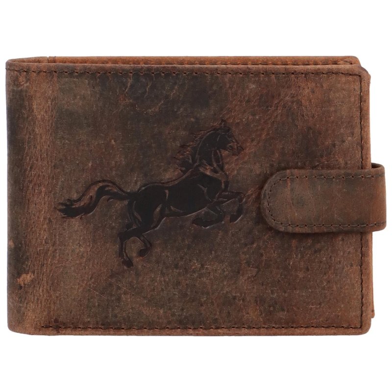 Pánská kožená peněženka Kůň Tristan, hnědá