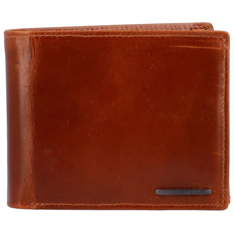 Pánská kožená peněženka na šířku Bellugio Axell, koňaková