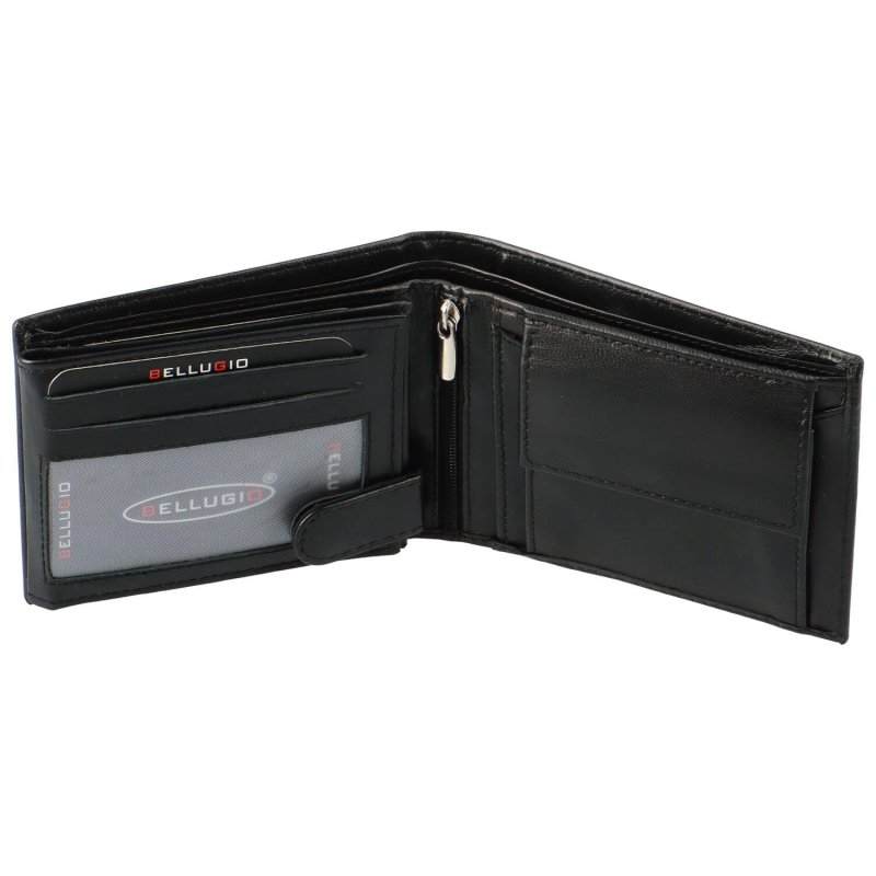 Pánská kožená peněženka na šířku Bellugio Casior, černá