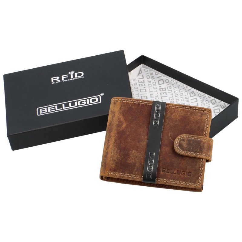 Pánská kožená peněženka Bellugio Mason, světle hnědá