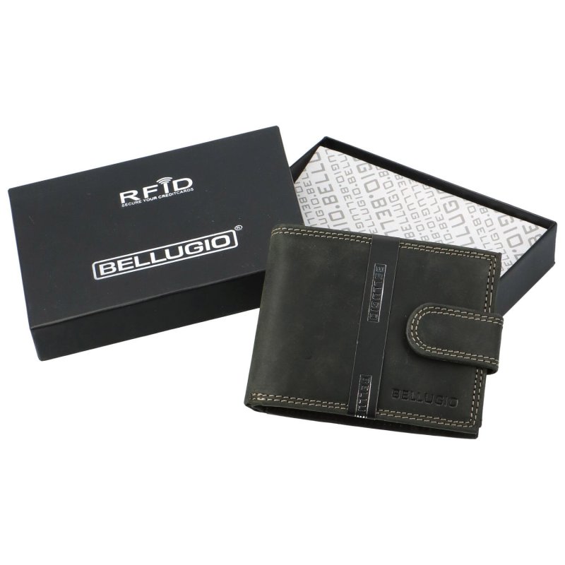 Pánská kožená peněženka Bellugio Mason, černá