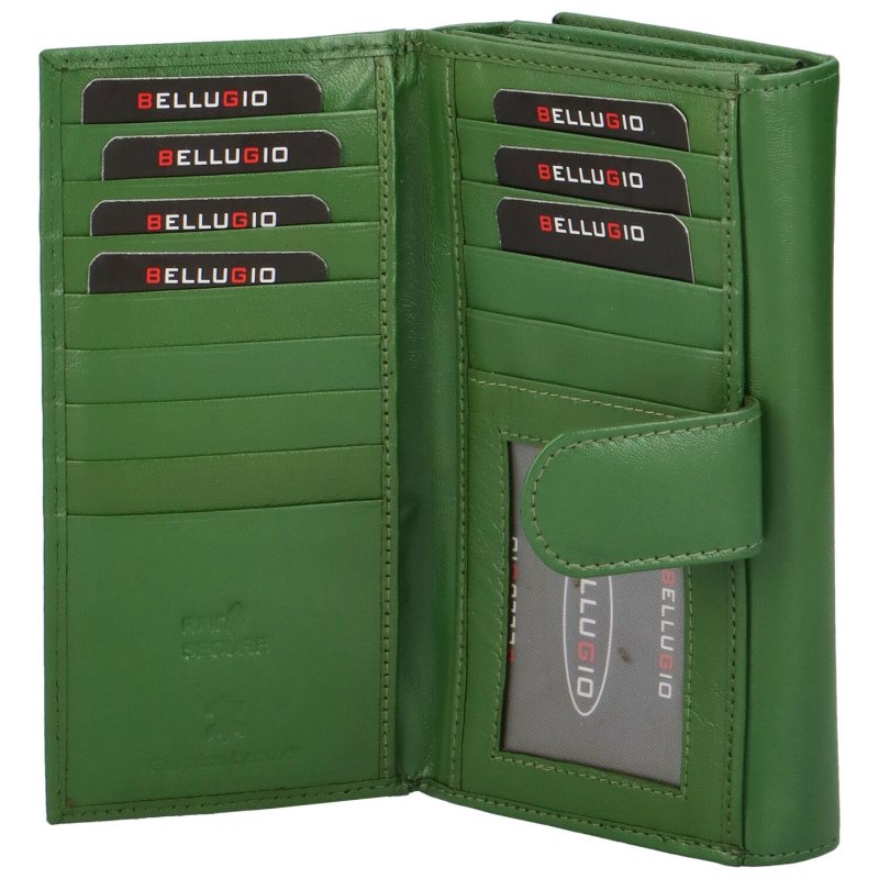 Dámská kožená peněženka Bellugio Utaraxa, tmavě zelená
