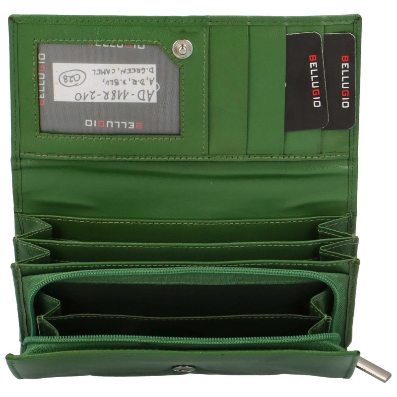 Dámská kožená peněženka Bellugio Utaraxa, tmavě zelená
