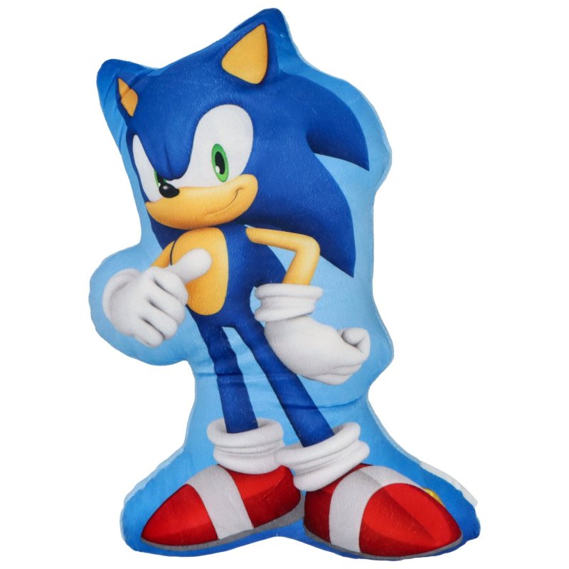 Dětský veselý polštářek s motivem Sonic, modrý